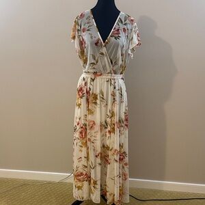 Elegant Floral Wrap Maxi Dress